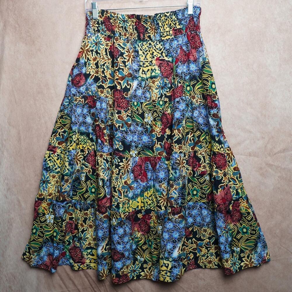Mlle Gabrielle Patchwork Maxi Skirt 3X Boho